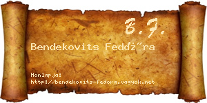 Bendekovits Fedóra névjegykártya
